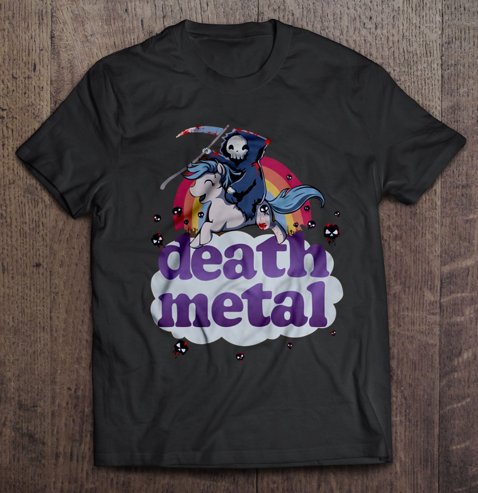 Unicorns Love Death Metal Unisex Tee