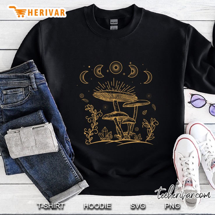 Cottagecore Mushroom Shirt, Goblincore Aesthetic Psychedelic Sweatshirt