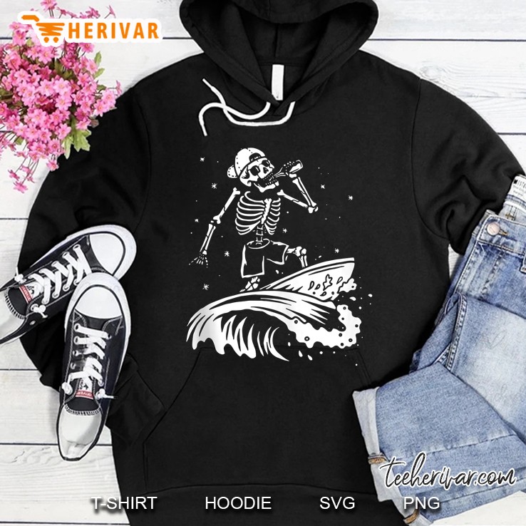 Cool Surfing Skeleton Surfer Swimmer Beach Waves Wakeboard Tank Top Hoodie