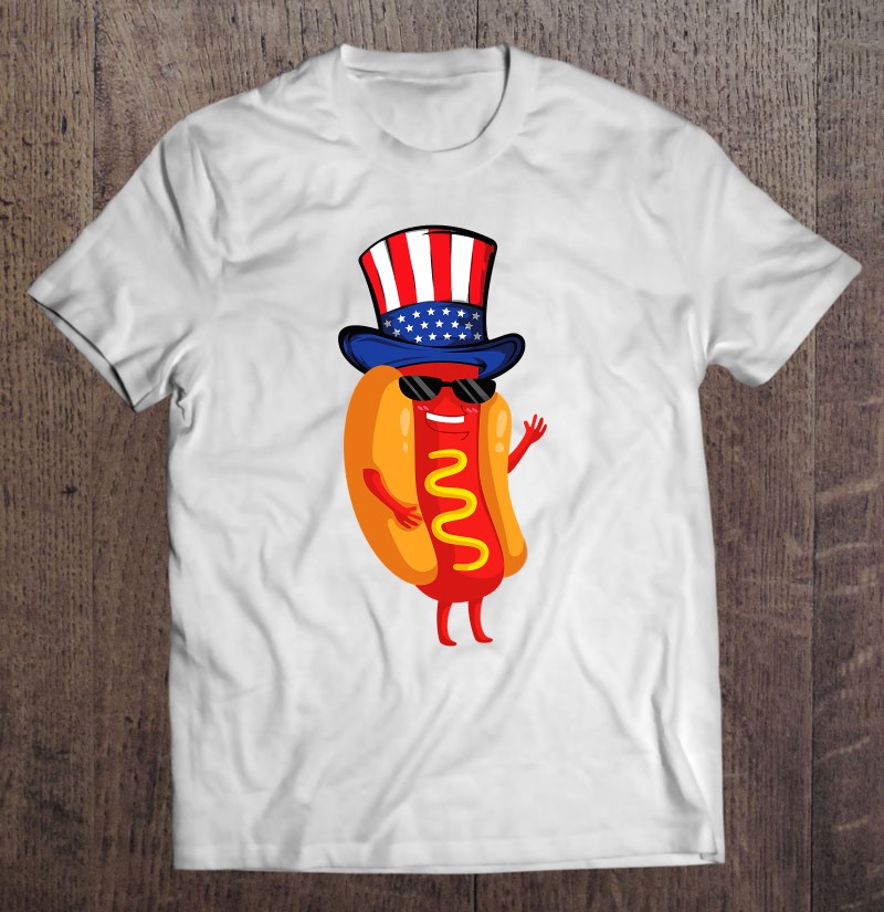 4Th Of July Hot Dog Funny Patriotic American Flag Hat Gift Shirt