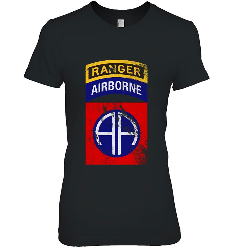82Nd Airborne Division With Ranger Tab- Distressed Worn Look Pullover Mugs