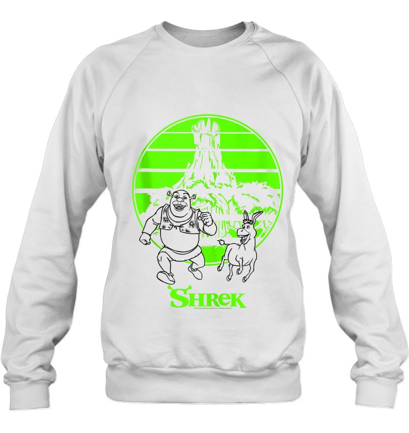 Shrek & Donkey Retro Swamp Outline Tank Top Sweatshirt