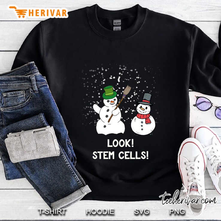 Funny Biologist Christmas Gift Science Snowman Stem Cells Sweatshirt
