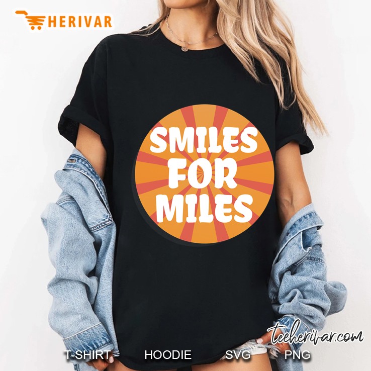 Smiles For Miles Fun Positive Energy Yoga Sunrise Boho Vibes Ladies Tee