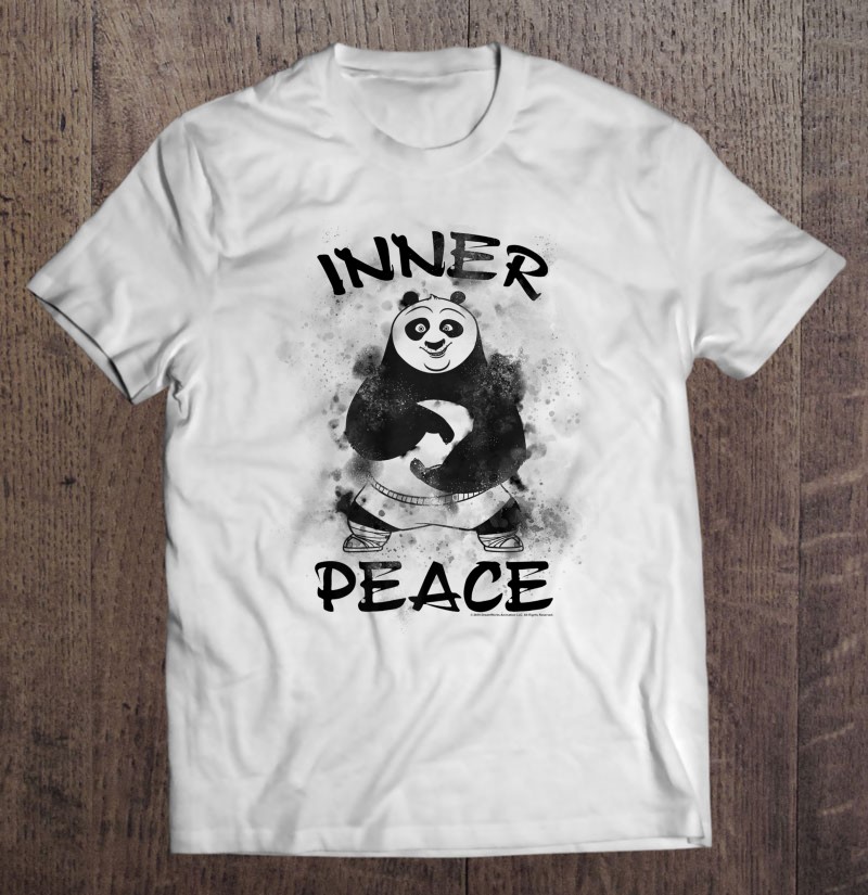 Kung Fu Panda Po Inner Peace Out Strength Portrait Maglietta