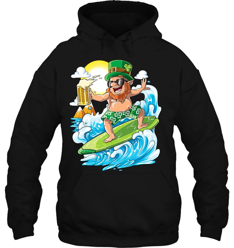 Leprechaun Hawaiian Surfing St Patricks Day Hawaii Men Beer Mugs
