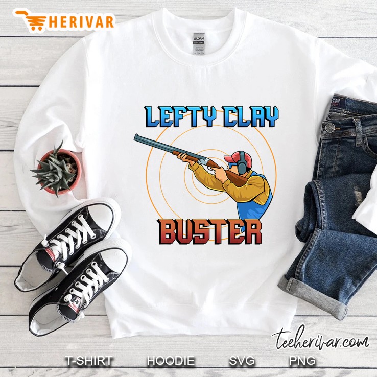 Lefty Claybuster Left Handed Shooting Target Shooter Shotgun Sweatshirt