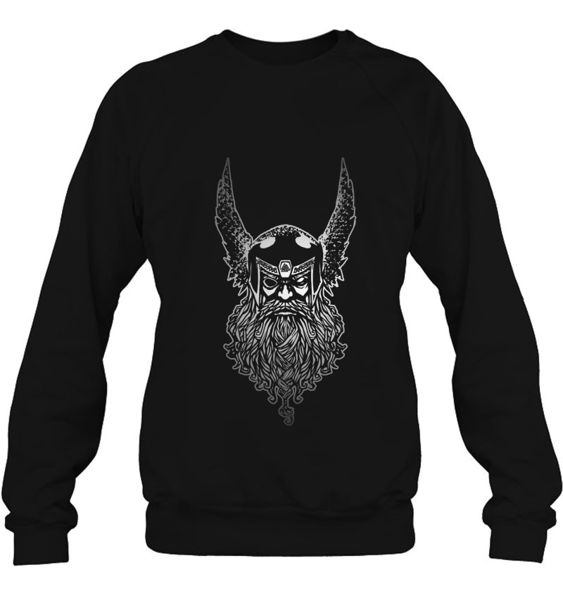 Odin Viking Art Gift Viking Costume Odinism Raven Beard Sweatshirt