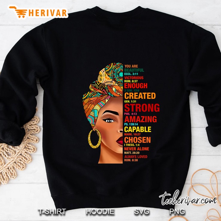 African Headdress Black Woman God You Are Beautiful Eccl 311 Created Gen. 131 Bible Verse Sweatshirt