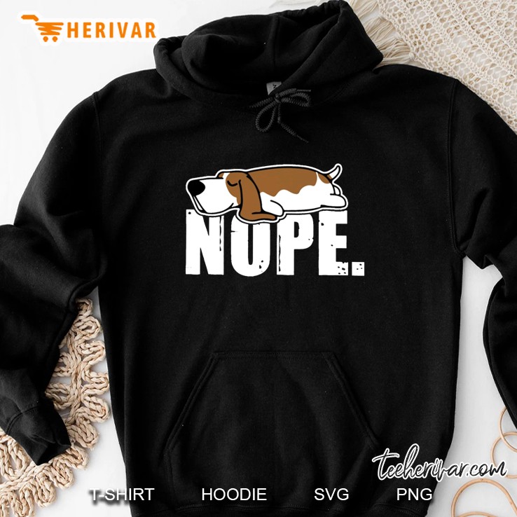 Nope Lazy Basset Hound Dog Lover Classic Hoodie