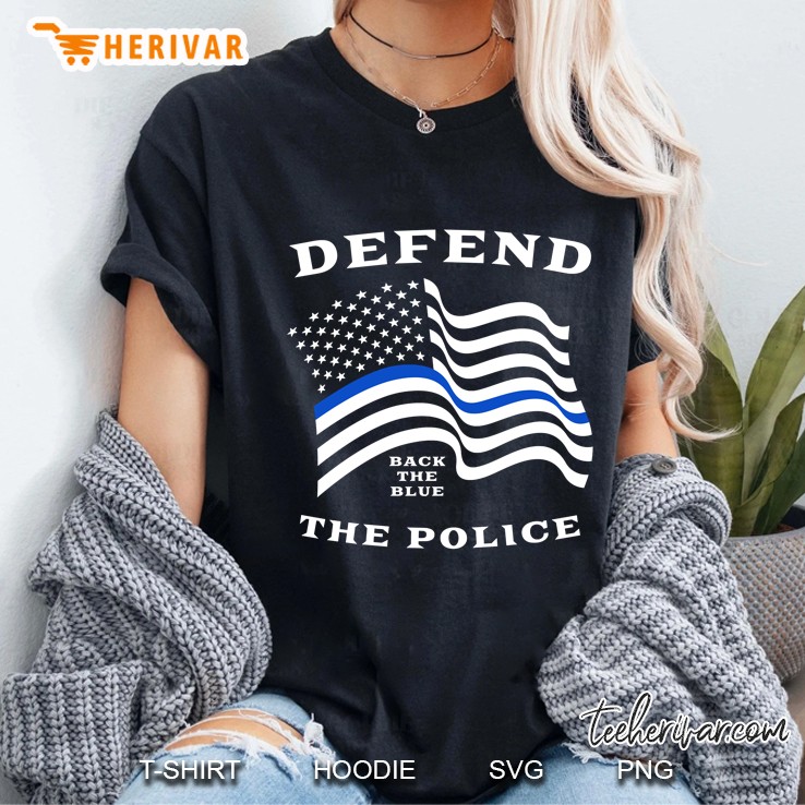 Back The Blue - Defend The Police - Thin Blue Line Flag Ladies Tee