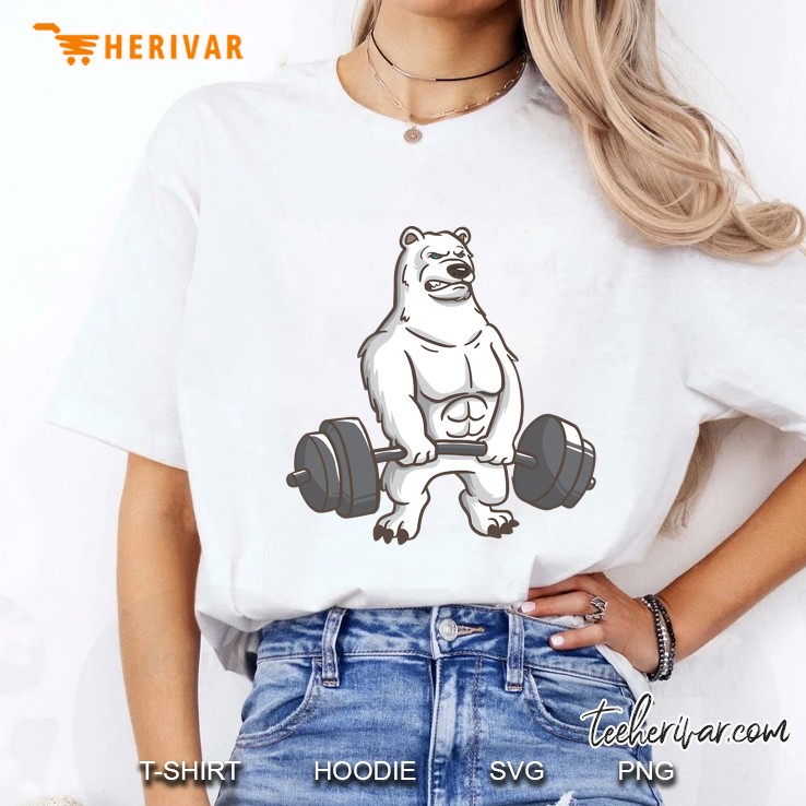 Polar Bear Powerlifting Weightlifting Gym And Animal Lovers Ladies Tee