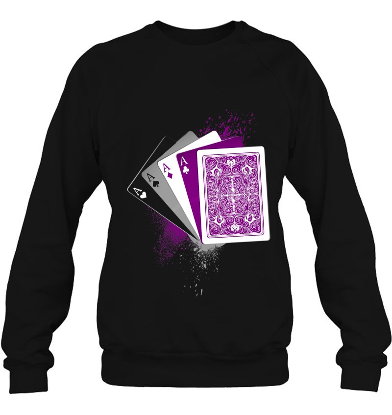 Asexuality Flag Funny Ace Queer Playing Cards Demi Asexual Sweatshirt