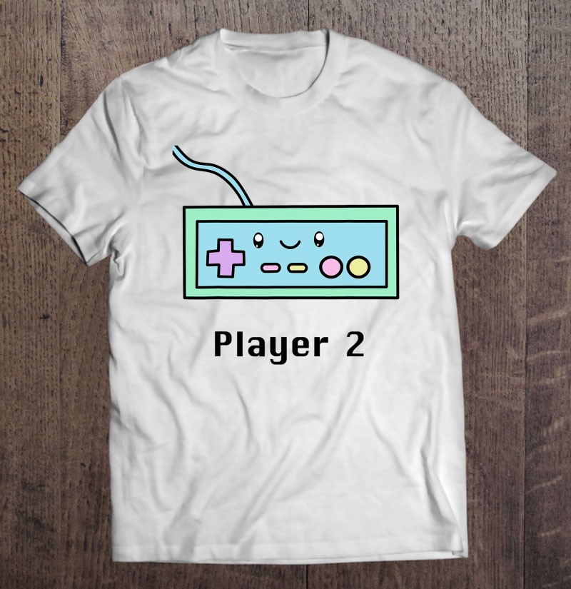 Matching Gamer Couple Shirts Anime Kawaii Player 1 Player 2 Ver2