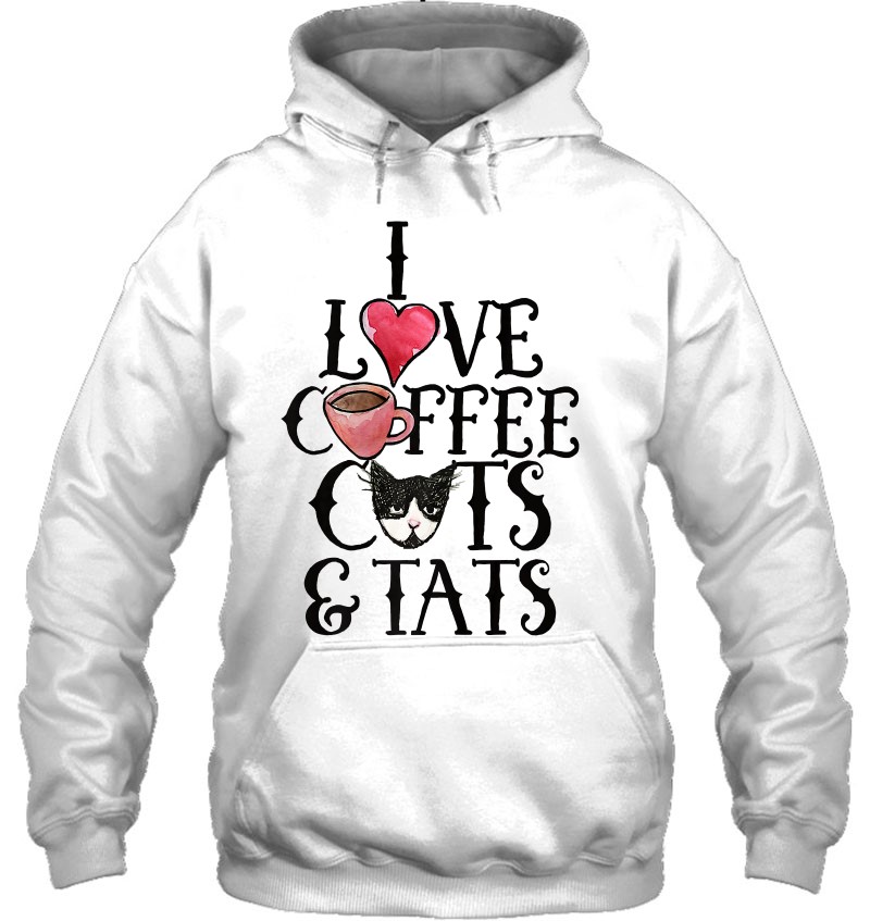 I Love Coffee Cats And Tats Funny Tattoo Cat Lover Premium Mugs