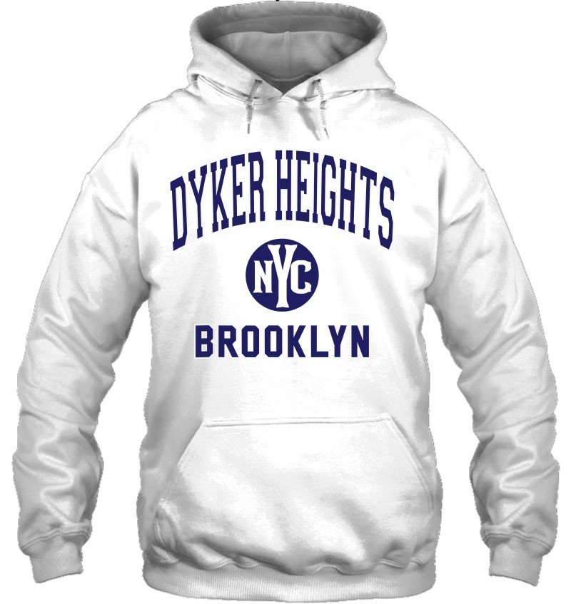 Dyker Heights Brooklyn Nyc Varsity Style Navy Blue Print Mugs