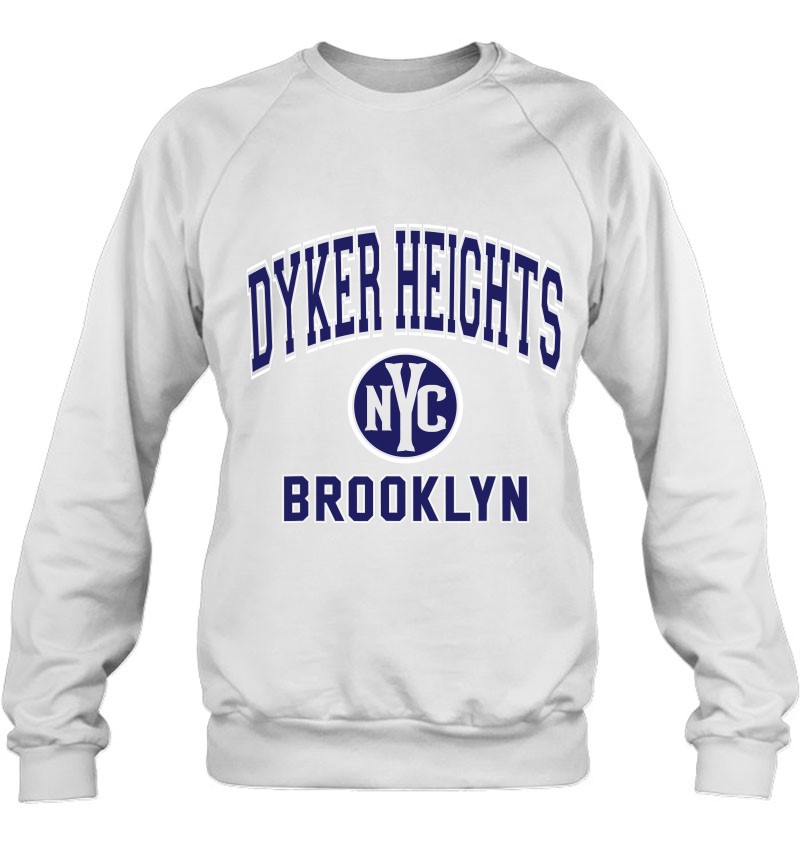 Dyker Heights Brooklyn Nyc Varsity Style Navy Blue Print Sweatshirt