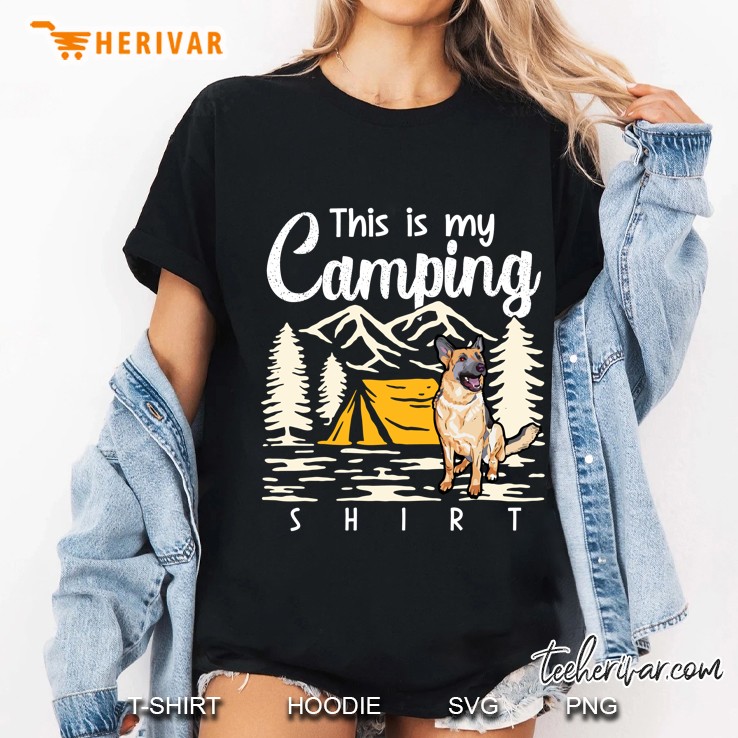 Campfire German Shepherd This Is My Camping Ladies Tee