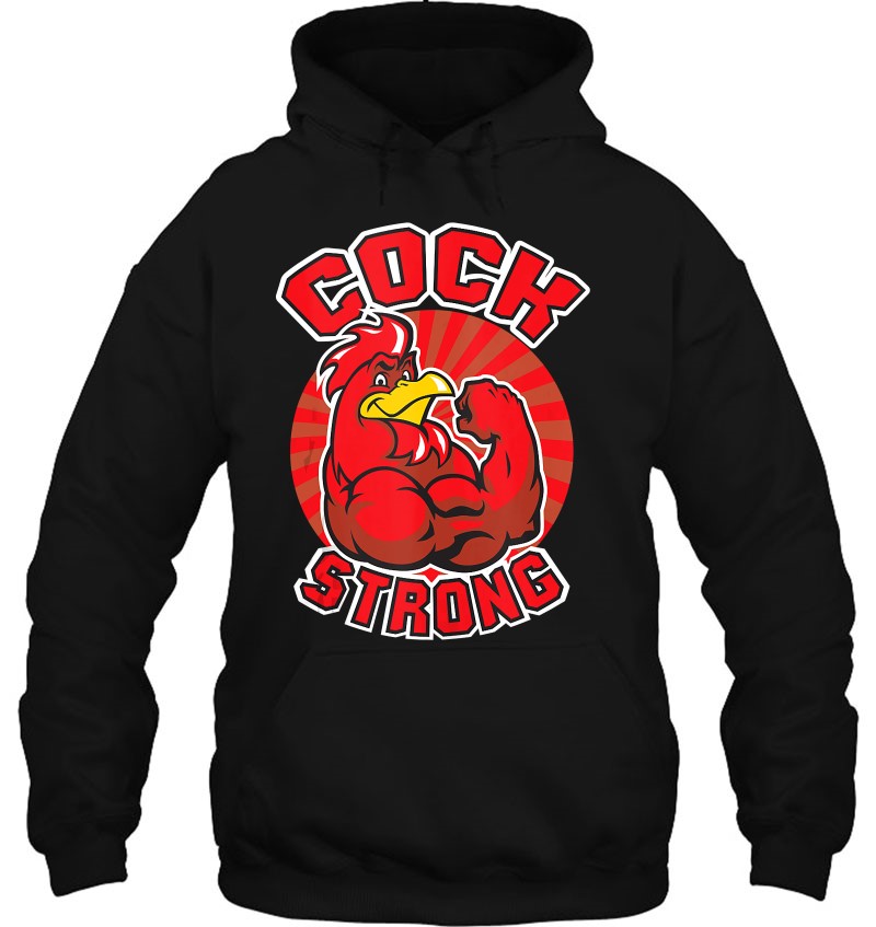 Cock Strong - Muscular Flexing Chicken Cartoon - Funny Gym Tank Top