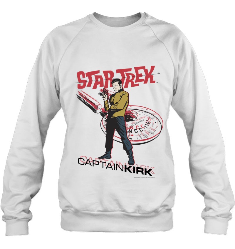 Star Trek Original Series Captain Kirk Retro Comic Sweatshirt