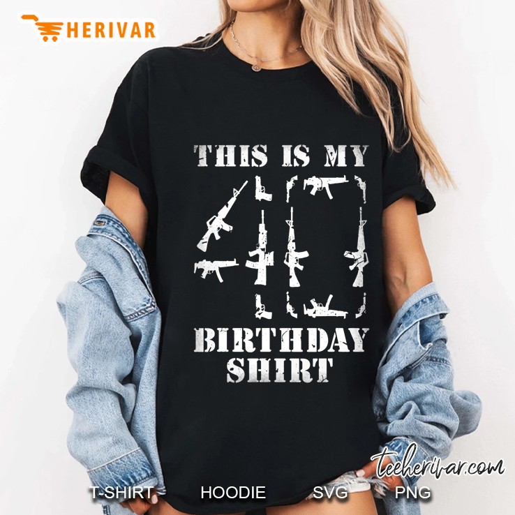 Gun Themed 1981 40Th Bday Design - This Is My 40 Birthday Ladies Tee