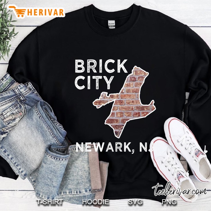 Brick City Newark Nj City New Jersey Map Graphic Sweatshirt