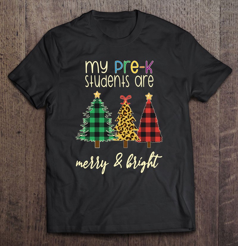 Holiday T-Shirt Teacher Christmas T-Shirt Christmas T-Shirt My Students are Merry & Bright Tee Teacher Shirt Christmas Tee