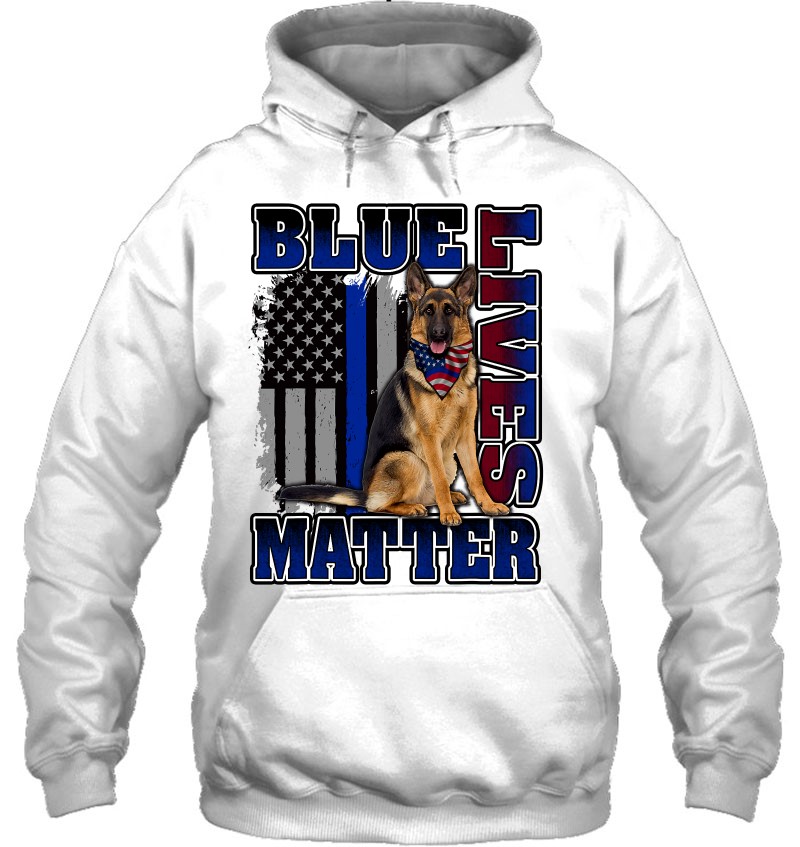 Police Officer K9 Dog Shirt Blue Lives Matter Blue Line Flag Mugs