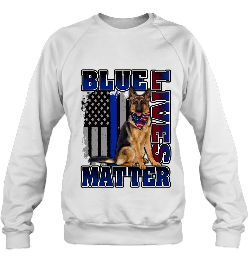 Police Officer K9 Dog Shirt Blue Lives Matter Blue Line Flag Sweatshirt