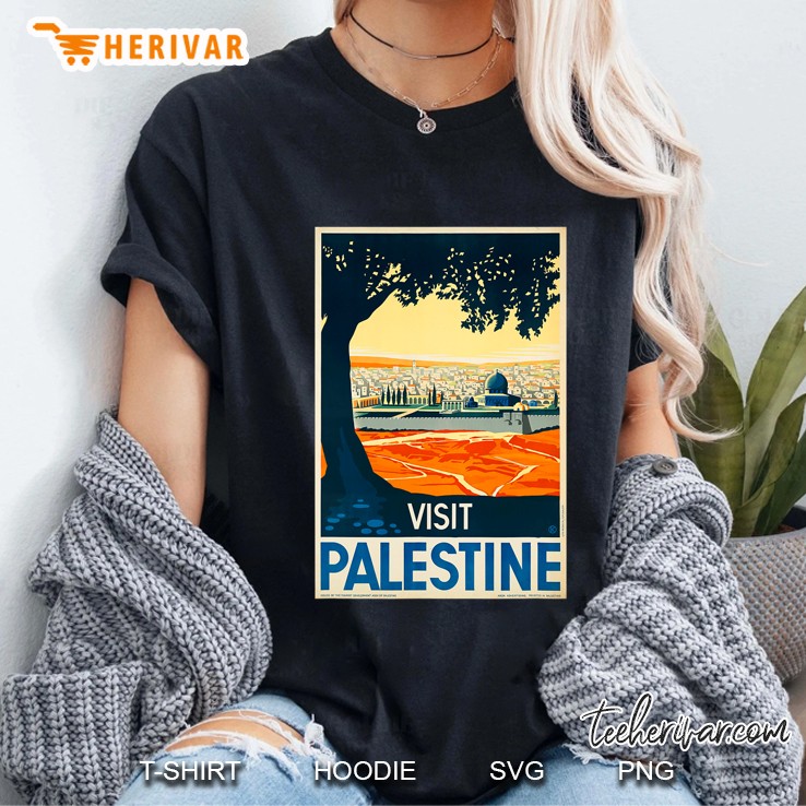 Visit Palestine Vintage Middle East Poster Ladies Tee