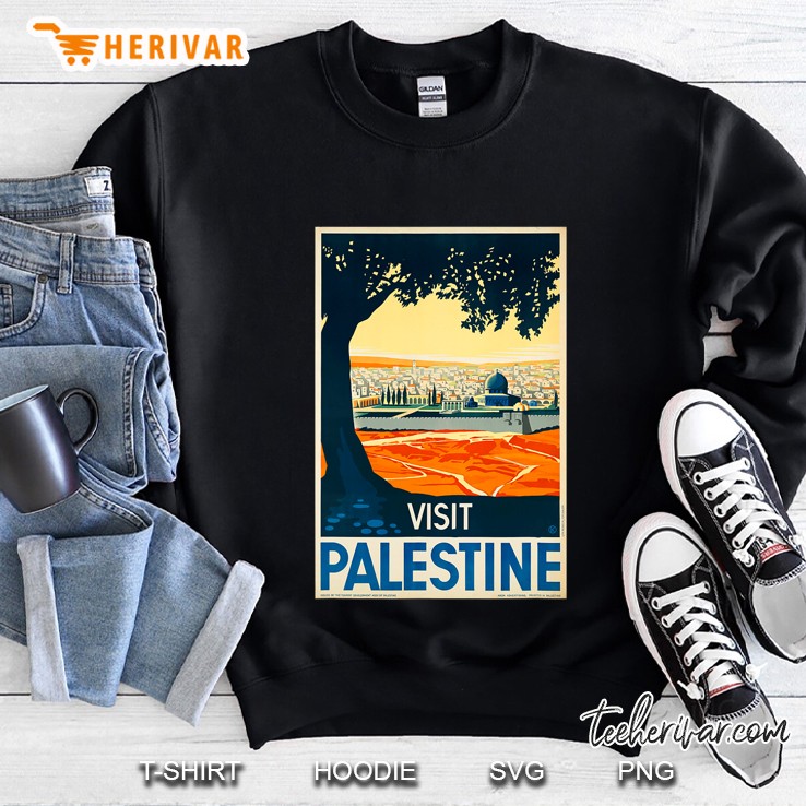 Visit Palestine Vintage Middle East Poster Sweatshirt