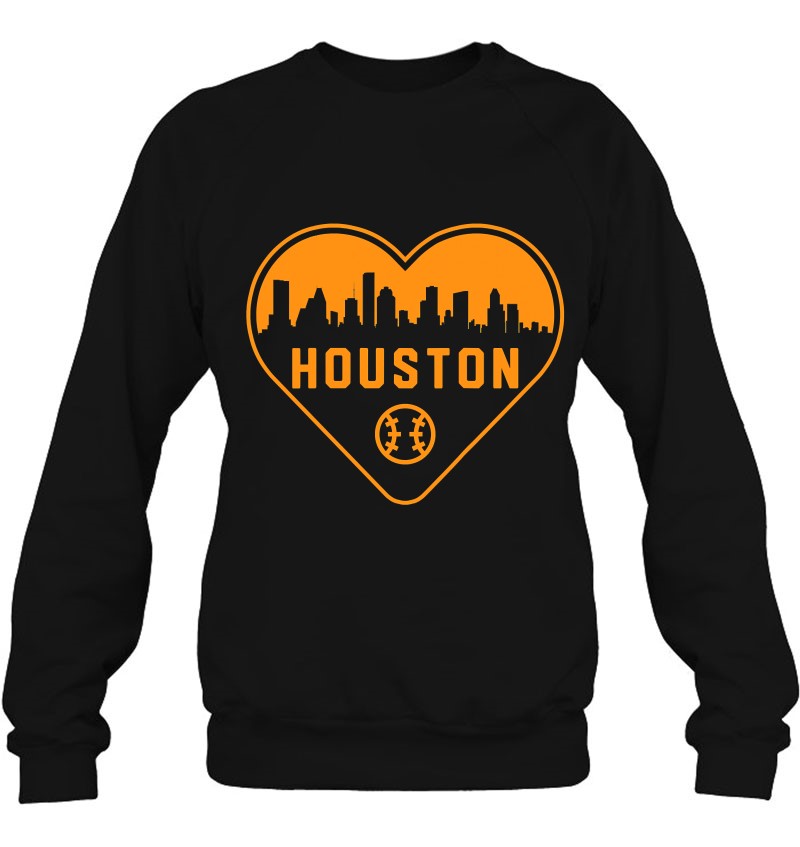 Womens Cute I Love Houston Baseball Heart City Skyline Tank Top Sweatshirt