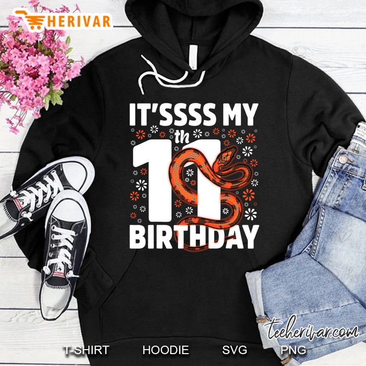 11 Years Old Snake 11Th Birthday Party Boa Python Reptile Hoodie