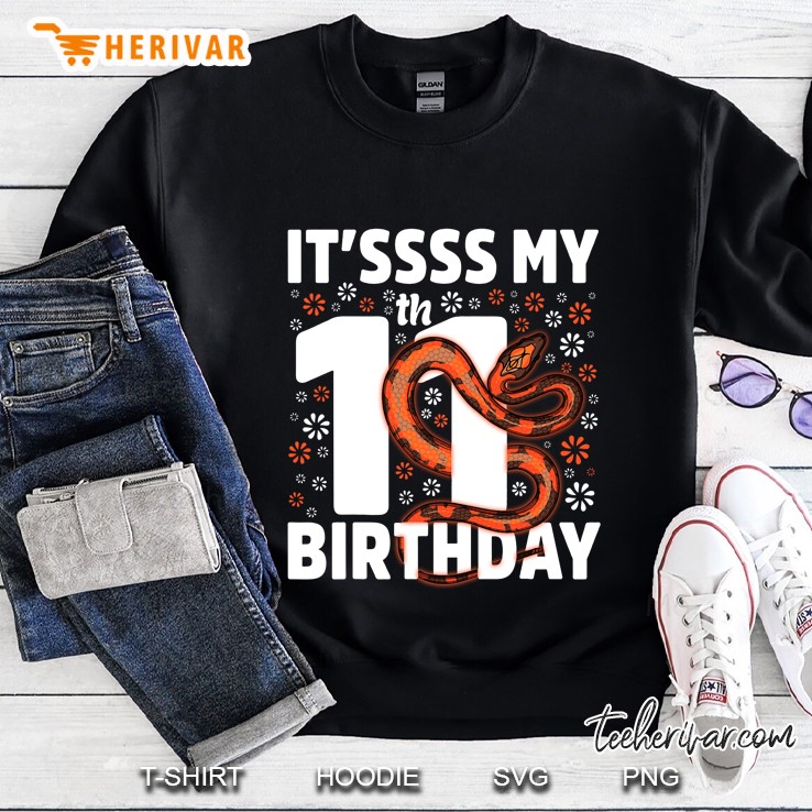 11 Years Old Snake 11Th Birthday Party Boa Python Reptile Sweatshirt