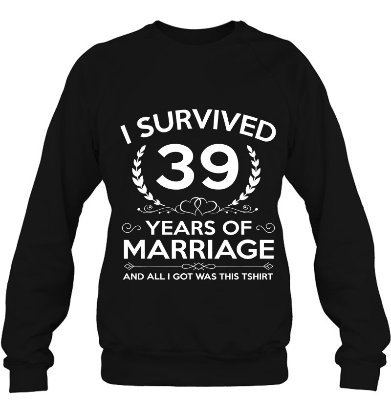 39Th Wedding Anniversary Gifts Couples Husband Wife 39 Years Sweatshirt