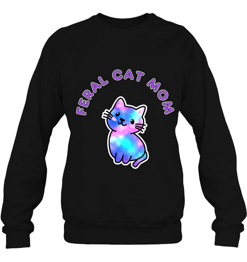 Feral Cat Mom Kawaii Cat Drawing Sweatshirt