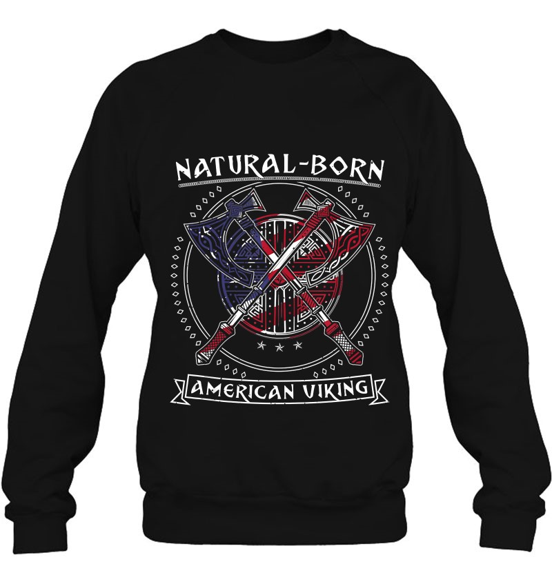 Natural-Born American Viking Coat Of Arms Flag Colors Tank Top Sweatshirt