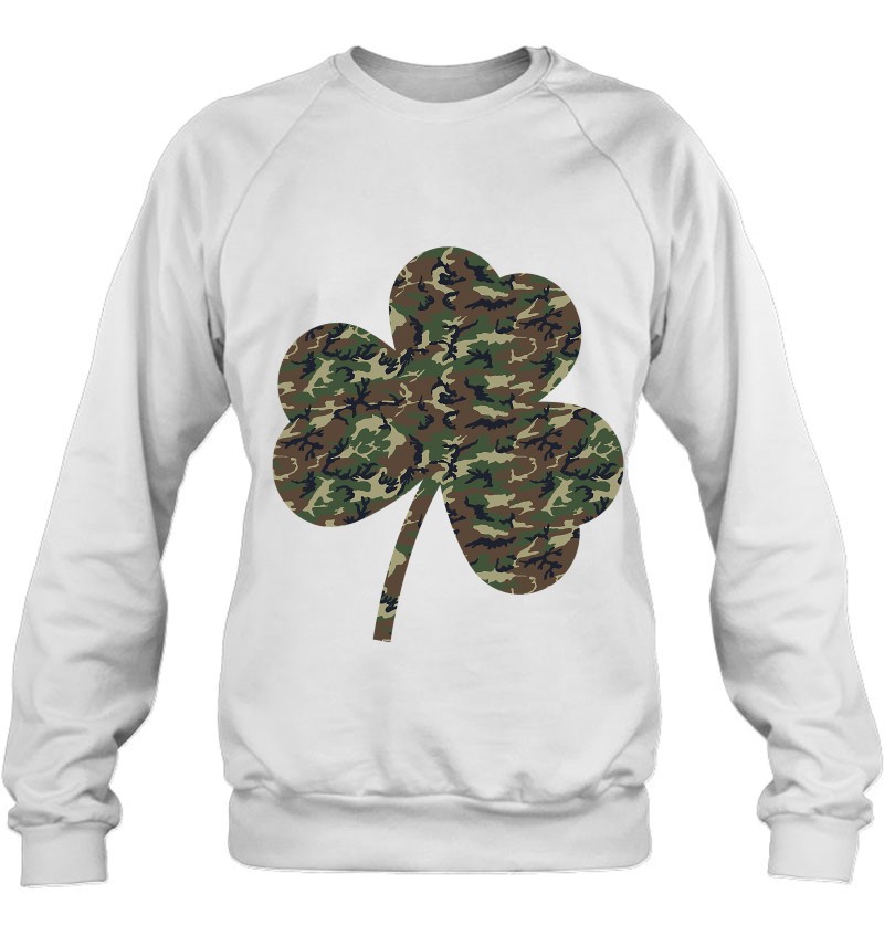 Irish Military Camoflauge Shamrock Shirt St Patrick's Day Sweatshirt