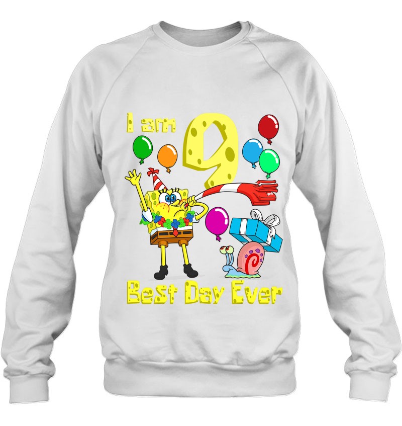 Mademark X Spongebob Squarepants Spongebob I Am 9 Years Old Birthday Party Sweatshirt