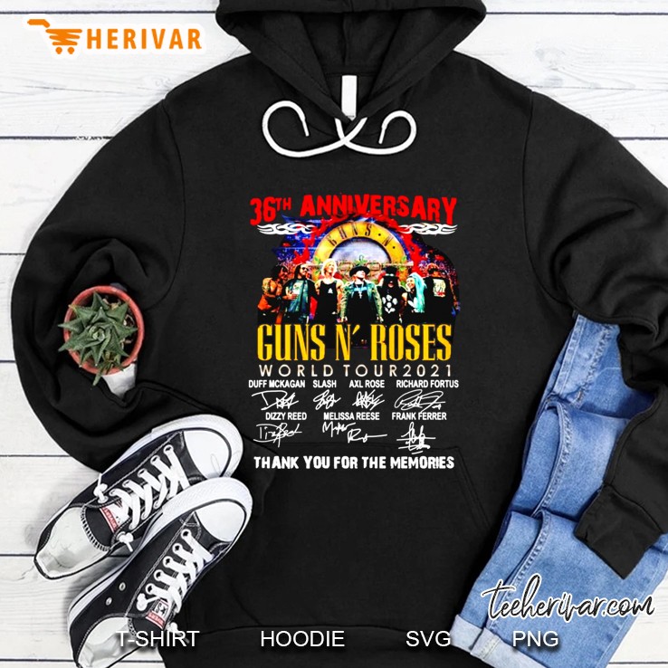 36Th Anniversary Guns N Roses World Tour 2021 Signatures Hoodie