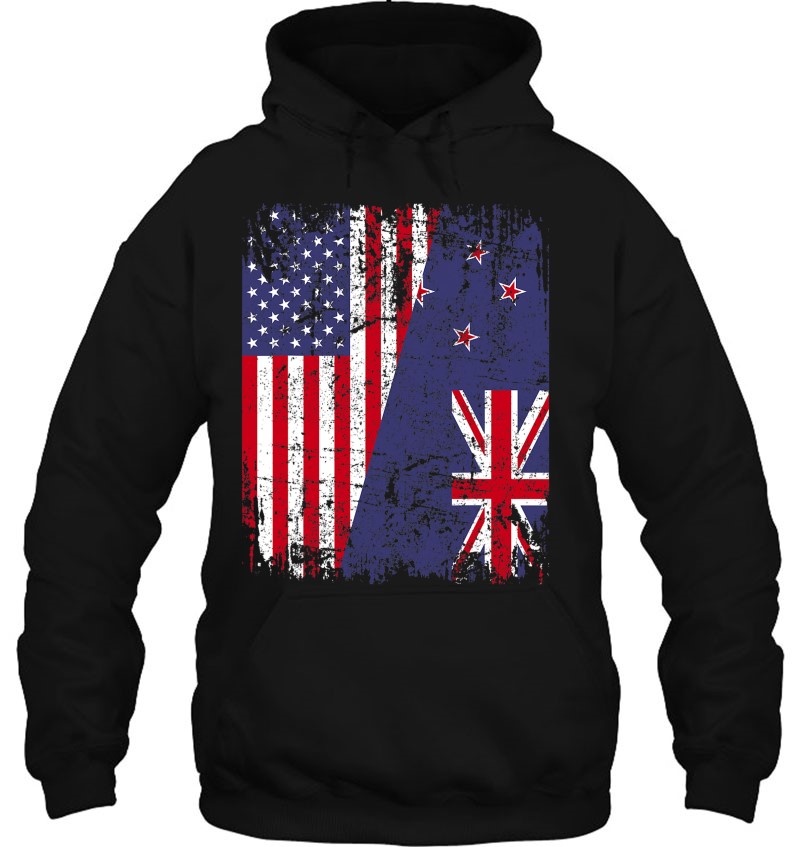 New Zealand Roots Half American Flag Kiwi Flag Mugs