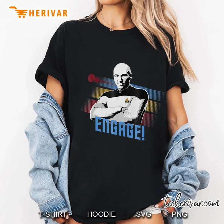 The Next Generation Captain Picard Engage Graphic Ladies Tee