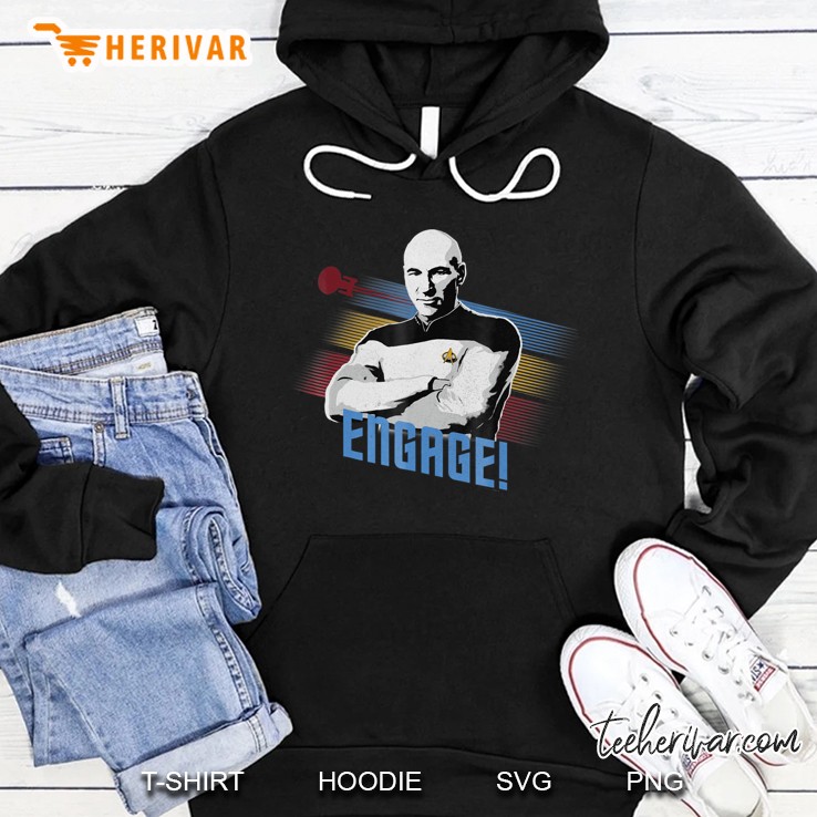 The Next Generation Captain Picard Engage Graphic Hoodie