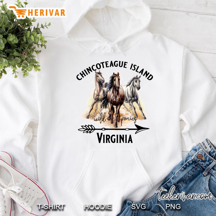 Chincoteague Island Virginia Wild Ponies Horses Souvenir Hoodie