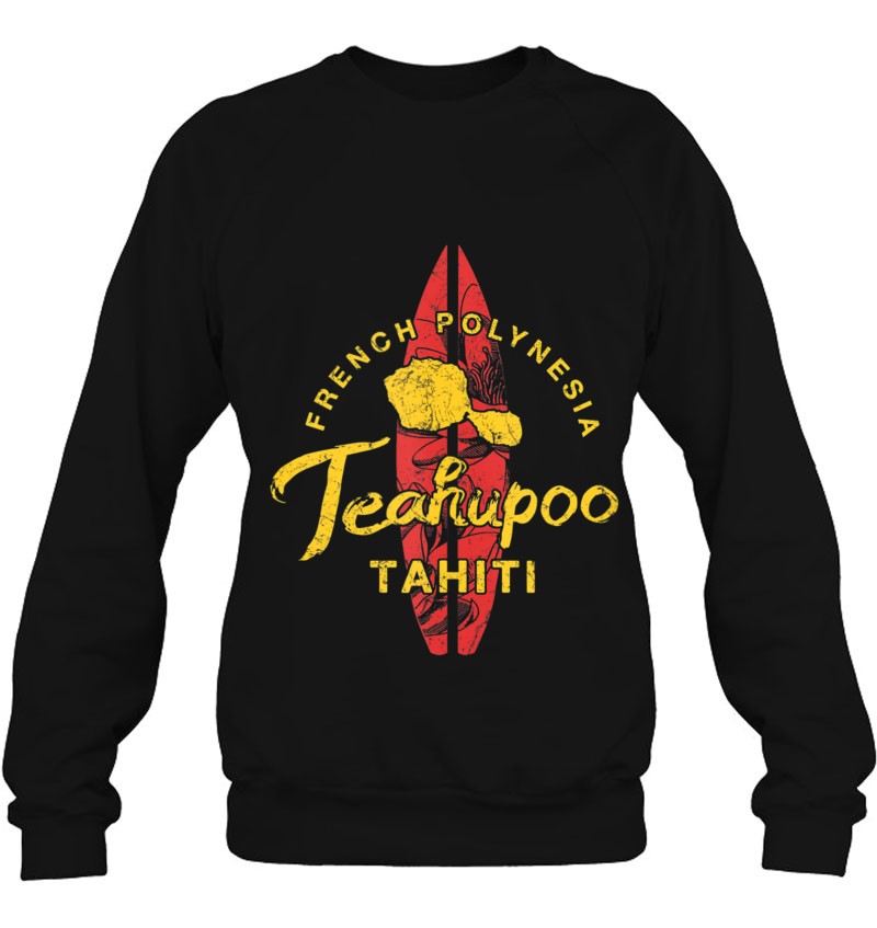 Tahiti Teahupoo Surfing Longboard Polynesian Vintage Sweatshirt