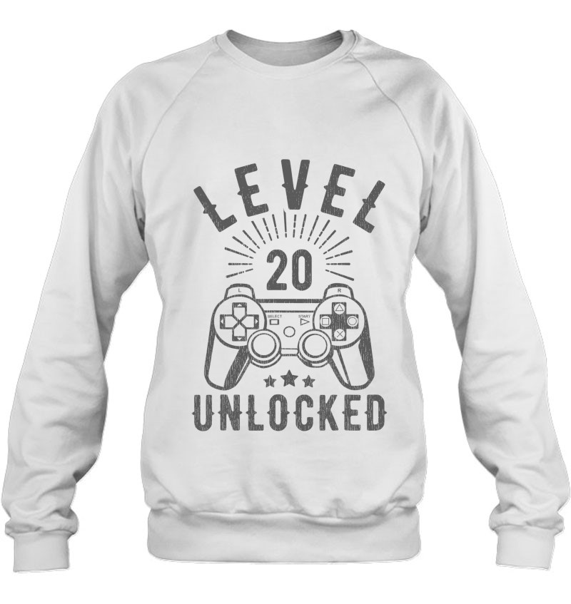 Level 20 Unlocked Simple Gamer 20Th Birthday 20 Years Old Sweatshirt