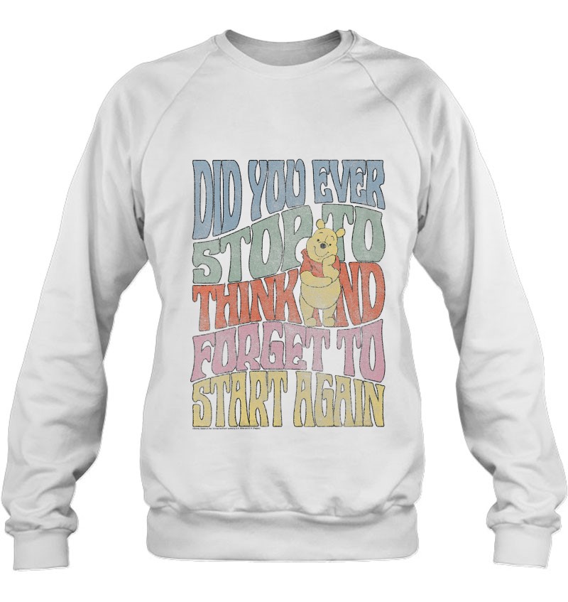 Womens Winnie The Pooh Did You Ever Stop To Think V-Neck Sweatshirt