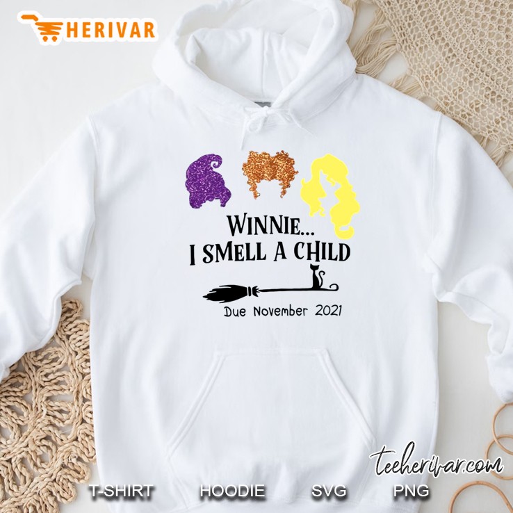 Winnie I Smell A Child Due November 2021 Pregnancy Announcement Halloween Gift Hoodie