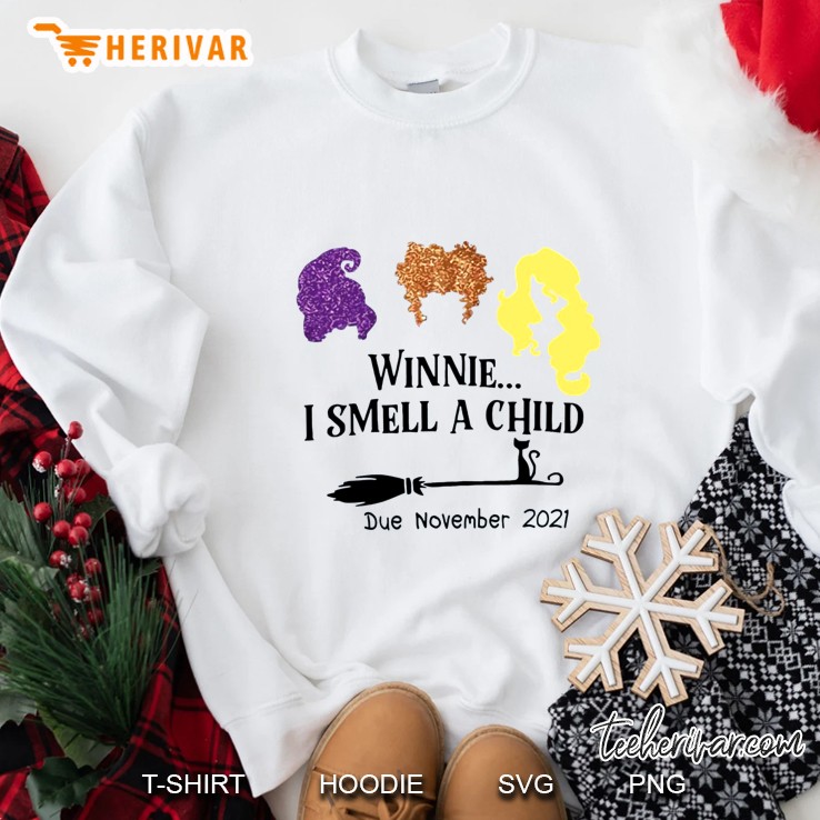 Winnie I Smell A Child Due November 2021 Pregnancy Announcement Halloween Gift Sweatshirt
