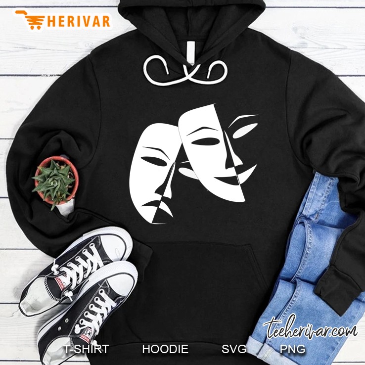 Drama Comedy Opera Theatre Mask Happy Sad Face Hoodie